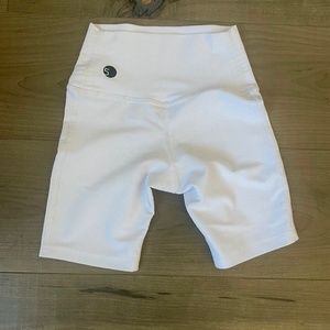 Five Dancewear White Bike Shorts - YXL